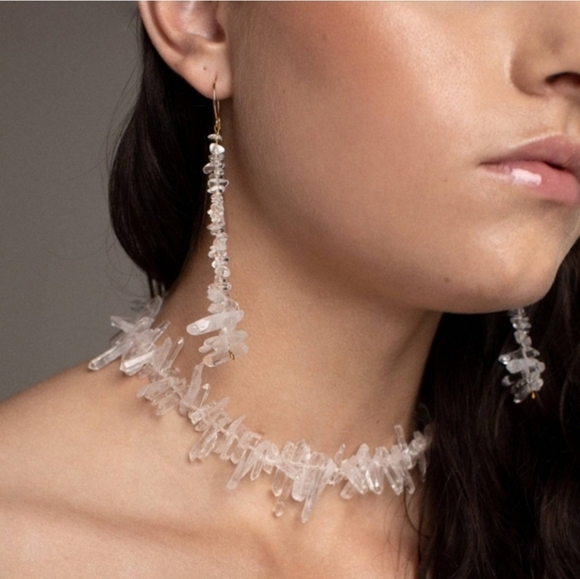 TEMPÊTE Jewelry - TEMPÊTE × Anthropologie, Raw Crystal Choker Necklace, MSRP$200